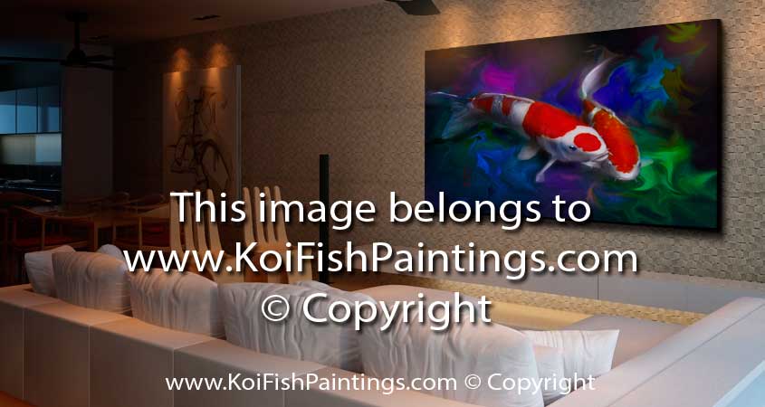 2 Koi Fish Paintings Feng-Shui Meaning